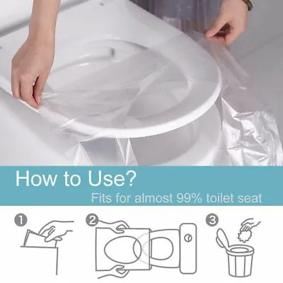 £5.99 • Buy 10Pcs/50Pcs Biodegradable Disposable Plastic Toilet Seat Cover
