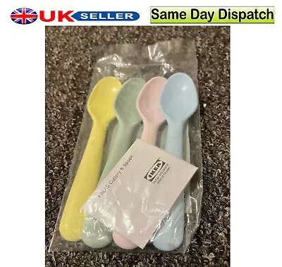 IKEA KALAS Kids Cutlery Plastic Spoons Strong SEALED UNOPENED 4pcs High Quality • £3.13