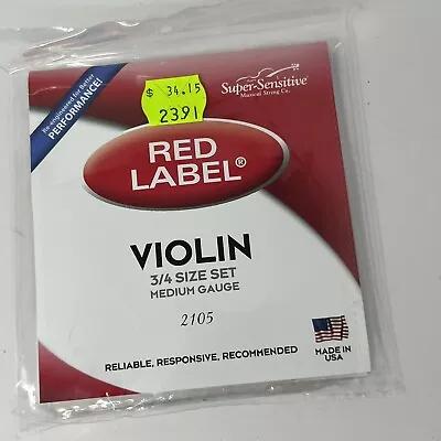 Super Sensitive Red Label Violin Single String 3/4 SET Medium • $19.45