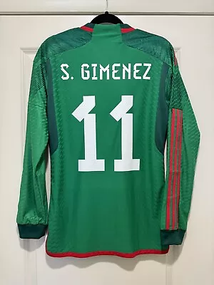 Santi Bebote Gimenez #11 Men’s SMALL Adidas Mexico Authentic Long Sleeve Jersey • $174