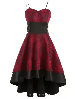 £15 • Buy Dresslily Red Gothic Dress Size L (10-12) Corset Style