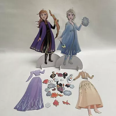 Frozen Elsa & Anna Paper/magnet Dolls With Accessories  Over 25 Magnetic Pieces • $12.99