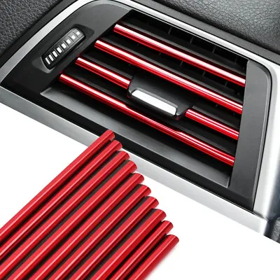 £3.25 • Buy 10X Red Car Air Conditioner Outlet Vent Grille Decor U Shape Molding Trim Strip