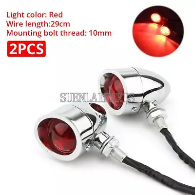 2-1/8 Mini Aluminium Bullet Red Turn Signal Light For Harley Dyna Softail Fatboy • $19.69