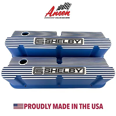 Ford SMALL Block Pentroof CS Shelby Valve Covers - Finned - Blue • $295