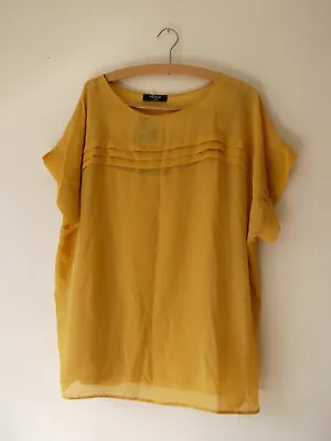 Moda At George Ladies Cap Sleeve Top Mustard Size 18 • £5