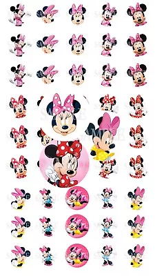 45 Pre-Cut Minnie Mouse 1 Inch Bottle Cap Images (3 Options) • $13.50