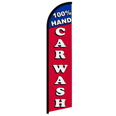 100% Hand Carwash Full Curve Windless Swooper Flag Car Wash • $18.95