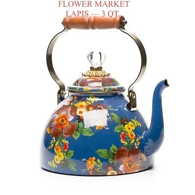 Mackenzie Flower Market Lapis Tea Kettle Childs 3 Qt. New • $149