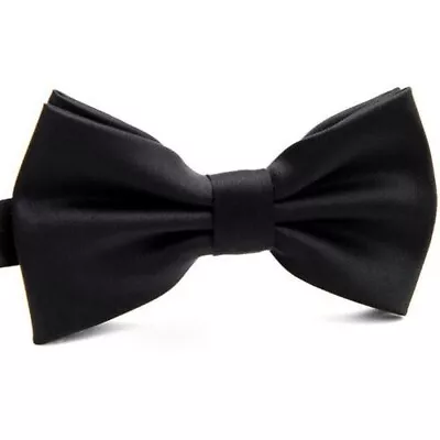 Black Adjustable Bow Tie Men's Pre Tied Wedding Party Fancy Dress Party • £6.99