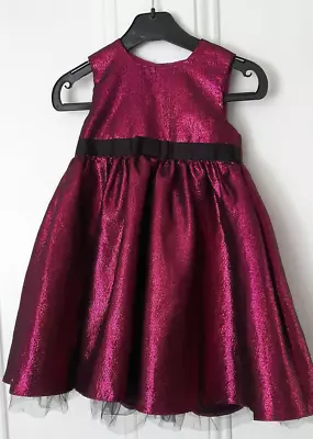 George Baby Girls Dress Metallic Pink Purple 9-12 Months • £5.40