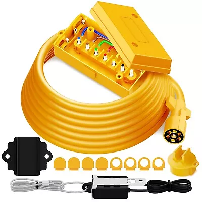 MICTUNING 7 Way 12 Feet Trailer Cord Kit Include 12V Breakaway Switch And Plug • $53.99