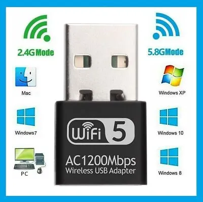 Wireless Lan USB PC WiFi Adapter Network 802.11AC 1200Mbps Dual Band 2.4G / 5G • $8.32