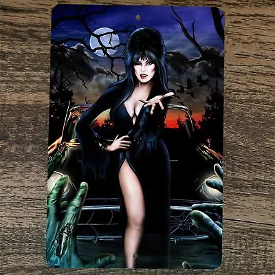 Kiss Blowing Elvira Mistress Of The Dark 8x12 Metal Wall Sign Poster • $19.95