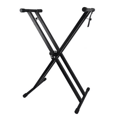 Keyboard Piano Stand Foldable Steel Double Braced X Type Frame Height Adjustable • $32.99