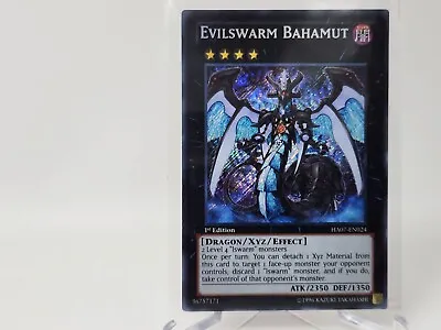 YuGiOh Evilswarm Bahamut HA07-EN024 1st Edition Secret Rare NM • $2.99