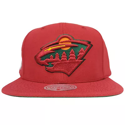 Mitchell & Ness Minnesota Wild NHL Snapback Hat 3D Logo Side Logo Red Cap NWT • $31.99