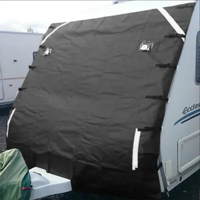210D Caravan Front Towing Cover Protector + 2 LED Light Shield Guard Waterproof • $37.52