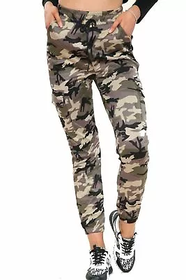 New Ladies Cargo Combat Stretch Casual Trousers Womens Slim Fit Sport Jogger • £13.89