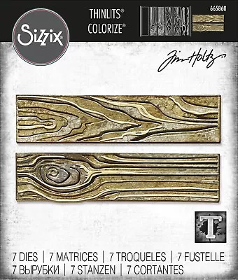 £18.99 • Buy Sizzix Woodgrain Colorize Die Set By Tim Holtz