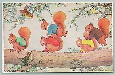 Margaret Tempest Fantasy~Leapfrog~Dressed Squirrels Play On Tree Branch~Medici • $6.50