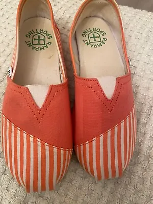 RAMPANT SPORTING Ladies Canvas Espadrille Shoes Peach Size 4 • £9.50