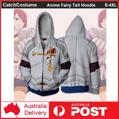 $23.93 • Buy Anime Fairy Tail Erza Scarlet Cosplay Hoodie Sweatshirts Zipper Jacket Coat