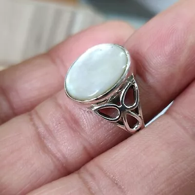 Mother Of Pearl 925 Sterling Silver Handmade Elegant Beautiful Ring Size-4-11 • $11.56