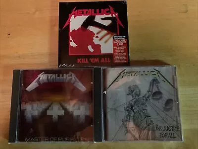 METALLICA 3 CD Lot Metal Kill 'Em All(New)Master Of Puppets And Justice For All- • $15.99