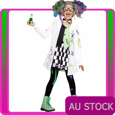 £34.76 • Buy Kids Mad Scientist Costume Lab Rat Science Crazy Child Boys Girls Halloween Wig