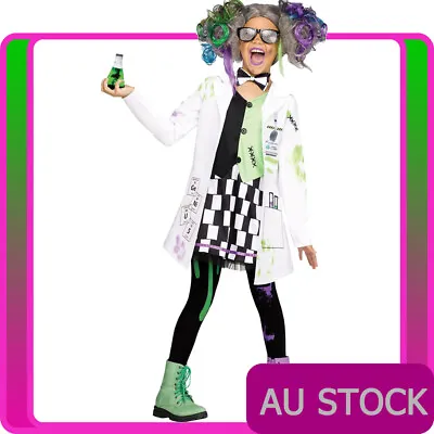 Kids Mad Scientist Costume Lab Rat Science Crazy Child Boys Girls Halloween Wig • $34.32