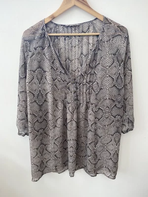 £14.99 • Buy M&S Sz 22 Snakeskin Print Tunic Top Blouse Semi Sheer