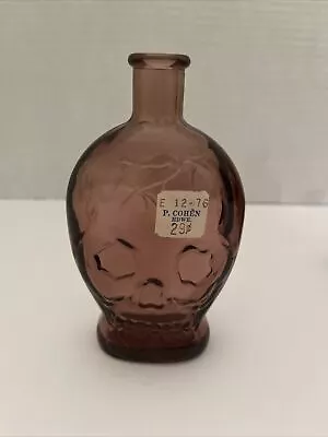 Rare Vintage Badass Wheaton Skull Bottle Apothecary Purple Amethyst Poison Glass • $40.80