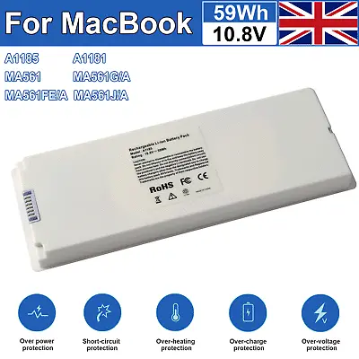 A1185 Laptop Battery For Apple MacBook 13  A1181 2006 2007 2008 2009 10.8V 59Wh • £19.95