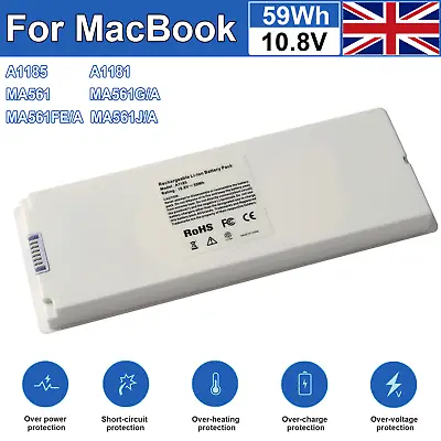 £18.95 • Buy Battery For Apple MacBook 13  A1181 A1185 MA561 MA566 2006-2009 60Wh 10.8V White