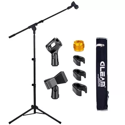 Microphone Stand - Tripod Boom Arm Mic Stand With Carrying Bag 2 Mic Clips A... • $36.48