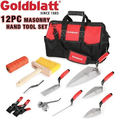 Goldblatt 12PCS Masonry Hand Tool Set Skate Wheel Joint Raker Masonry Brush Tool • $64.99