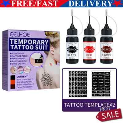 £7.09 • Buy 10ml Temporary Tattoo Kit Freehand Ink Semi Permanent DIY Body Tattoo Balm Aid