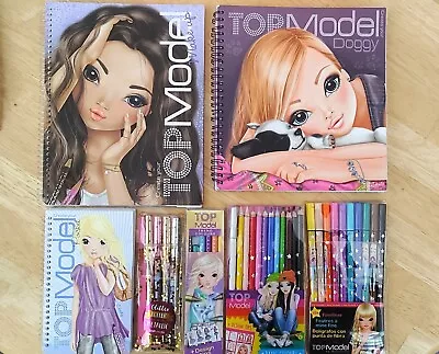 Depesche Create Your Top Model Colouring BooksPens Colour Pencils Bundle • £4.99