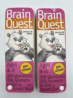 Brain Quest Smart Cards Preschool Ages 4-5 300 Q&A  2 Decks - Free Shipping • $10.99