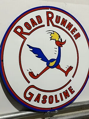 Vintage Style Road Runner Gasoline Gas Oil  Metal Heavy Sign • $55