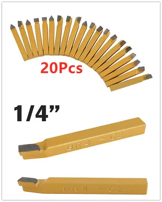 20x 1/4'' Metal Lathe Turning Tools Carbide Tip Tipped Cutter Bit Cutting Kit S9 • £23.39