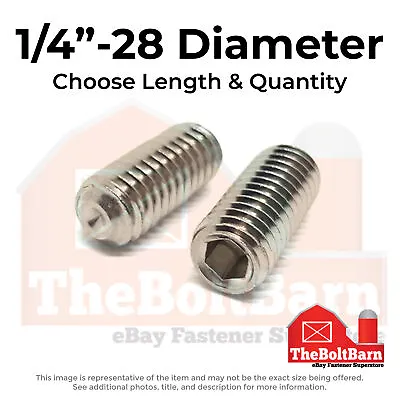 1/4 -28 Stainless Steel Cup Point Allen Socket Set Screw (Choose Length & Qty) • $7.50
