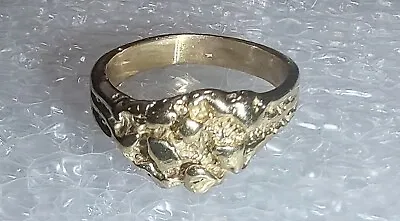 10k Solid Gold Nugget Band Ring  For Men/Women Size  5 3/4 ((W73)) • $179