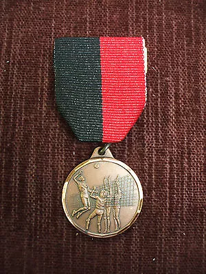 Bronze Volleyball Medal Female Action Black/red Pin Drape 1 1/4  • $1.99