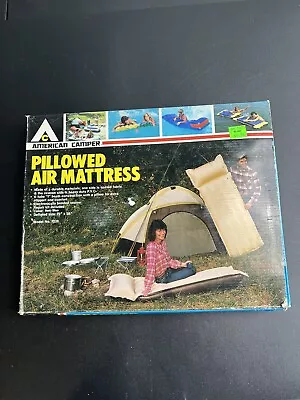 Vintage American Camper Rubberized Fabric Pillowed Air Mattress • $64.99