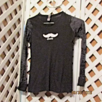 Next Level Apparel Ladies Black Seattle Mustache Shirt Small • $7.84