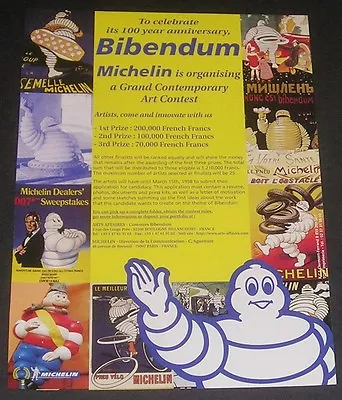 1998 Michelin Tires Print Ad - Michelin Man - Bibendum 100 Year Anniversary • $13.99