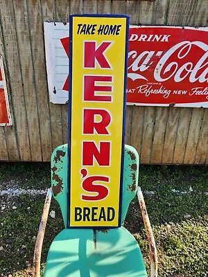 Kern’s Bread Advertising Vertical Embossed Metal Sign 48  Vintage Style Repop • $149.99