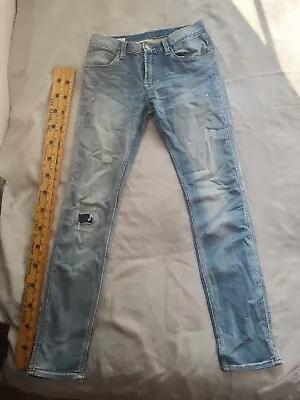 $23.85 • Buy LEE URBAN RIDERS Jade Fusion Denim Jeans  Size 29x33 SlimFit Blue Distressed 